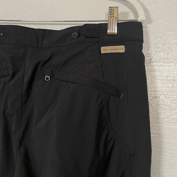 Royal Robbins Women 10 Black Hiking Pants Quick Dry Button Hem Adjustable Waist - Picture 9 of 11